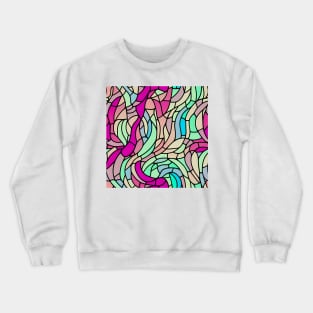 Pastel Garden - Stained Glass Design Art Crewneck Sweatshirt